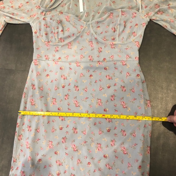 NEW ASOS Dobby Mesh Floral Print Mini Dress - Picture 11 of 13
